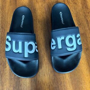 Superga Black and White Slide Sandals